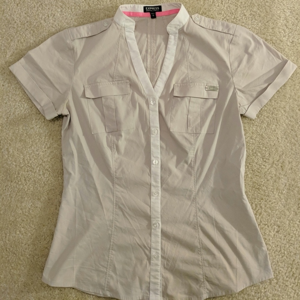Express Essential Strech Shirt Size Tan S